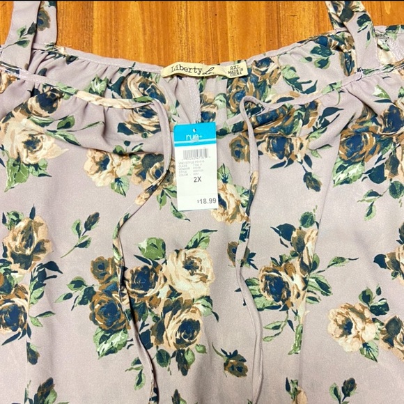 Floral lavender lace off the shoulder top - Picture 4 of 8